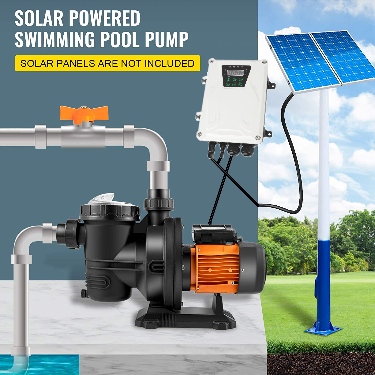 Solar Pool Pump Kit - 2HP 1500W Solar Pool pompa wspomagająca